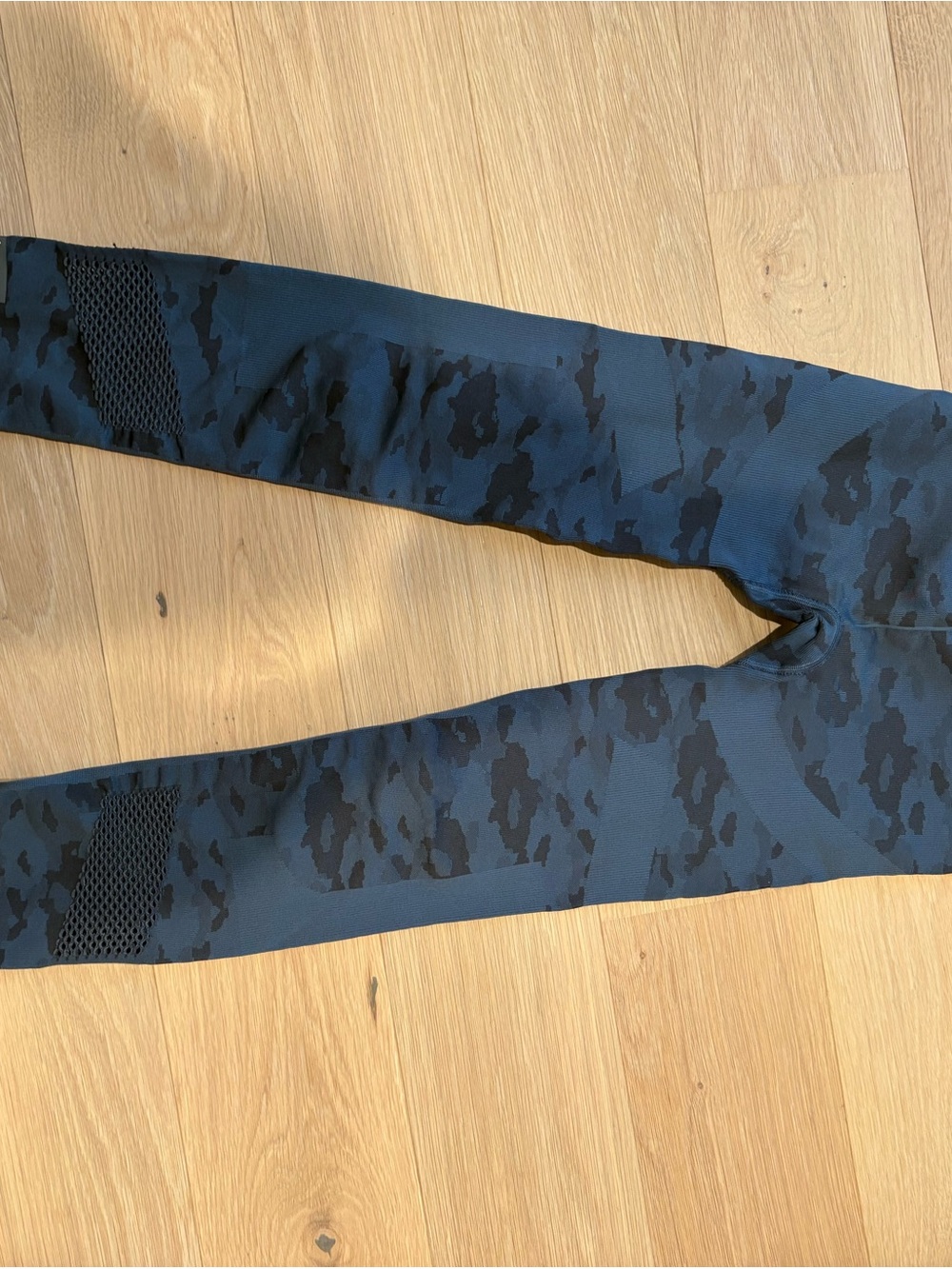Adidas Stella McCartney Leggings Womens Size XSBlue Black Camo Print Mesh Cutout